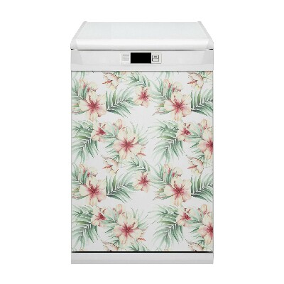 Dishwasher cover magnet Hawaiian flowers