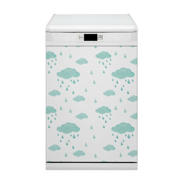 Magnetic dishwasher cover Rain clouds