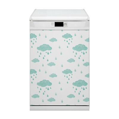 Magnetic dishwasher cover Rain clouds