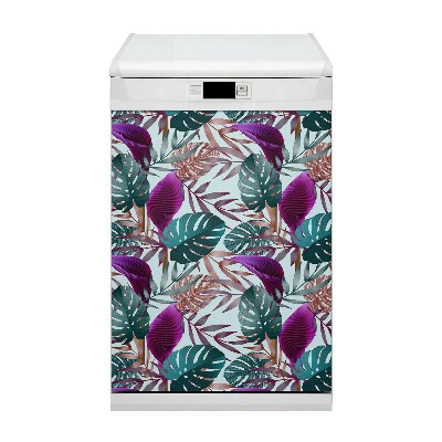 Magnetic dishwasher cover Tropical leaves