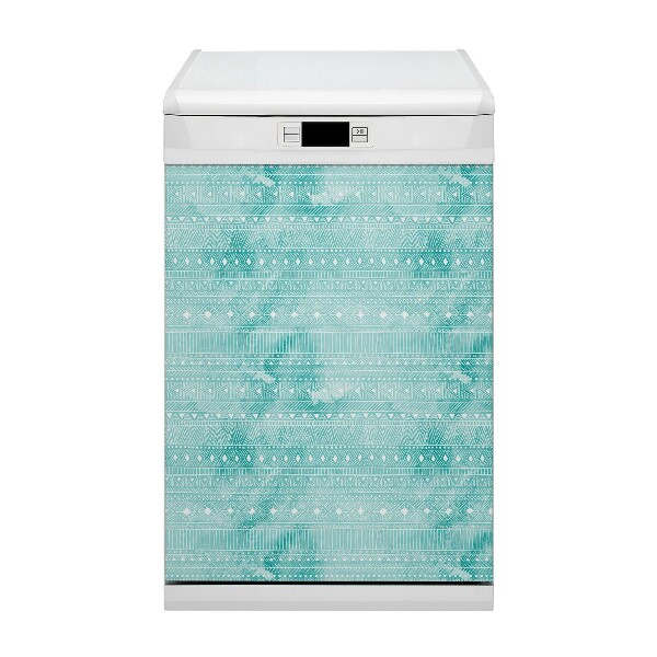 Magnetic dishwasher cover Geometric turquoise