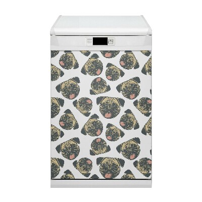 Dishwasher cover magnet Pugs