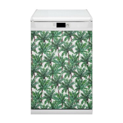 Magnetic dishwasher cover Tropical palm trees