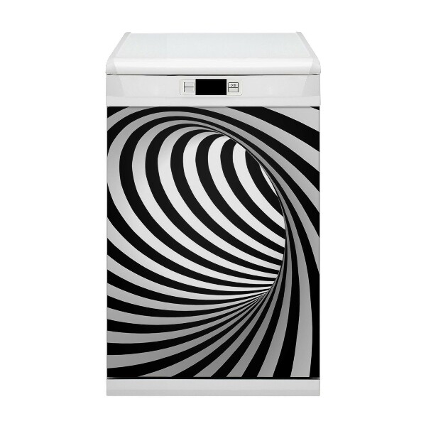 Dishwasher cover magnet Black and white vortex