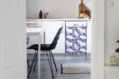 Magnetic dishwasher cover Blue flowers