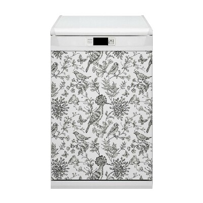 Dishwasher cover Sketched birds