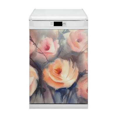 Dishwasher cover Orange roses