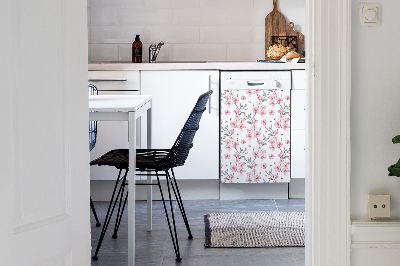 Dishwasher cover magnet Subtle flowers