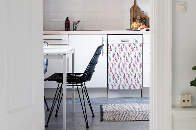 Magnetic dishwasher cover Pink feathers