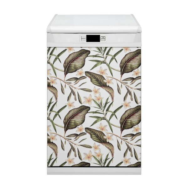 Magnetic dishwasher cover Leaves and flowers