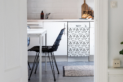 Decorative dishwasher magnet Black and white pattern