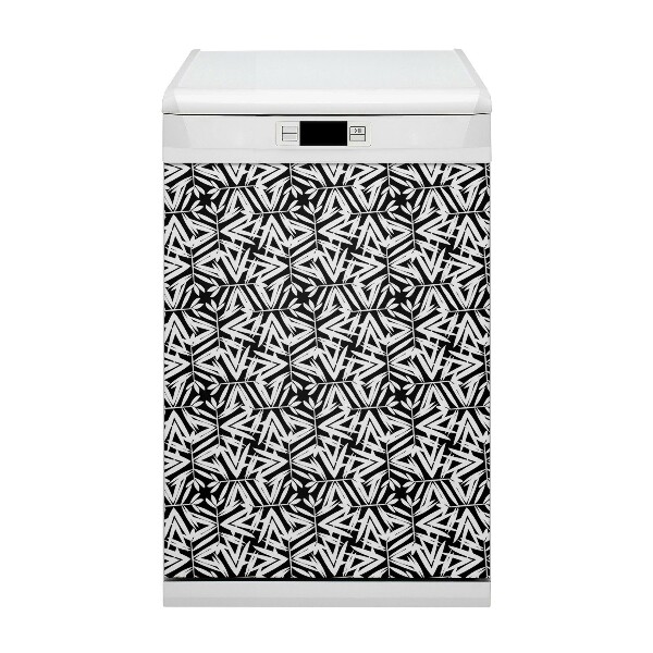 Decorative dishwasher magnet Black and white pattern