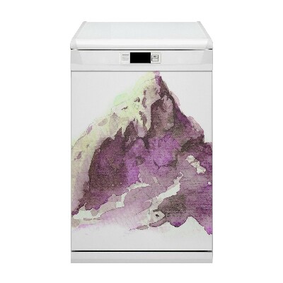 Magnetic dishwasher cover Winter mountains