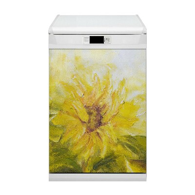 Magnetic dishwasher cover Sunflowers