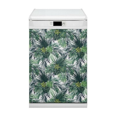 Magnetic dishwasher cover Tropical leaves