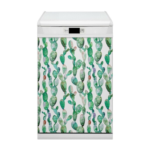 Magnetic dishwasher cover Watercolor cacti