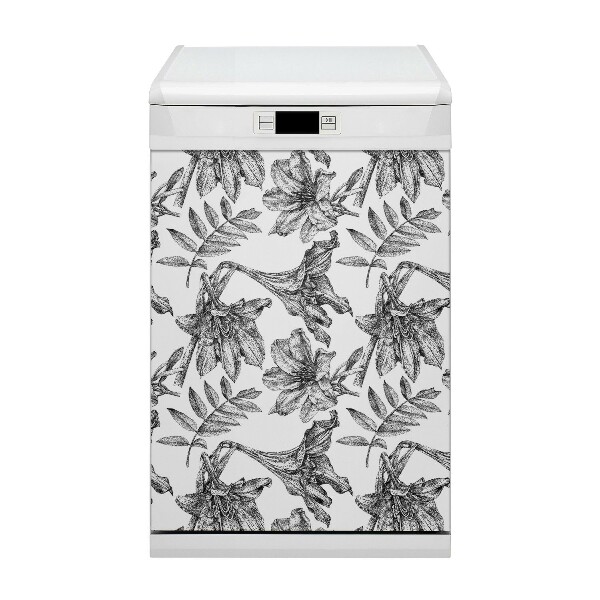 Dishwasher cover magnet Lilies