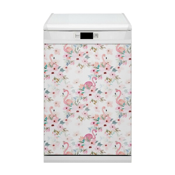 Dishwasher cover Flamings Flowers