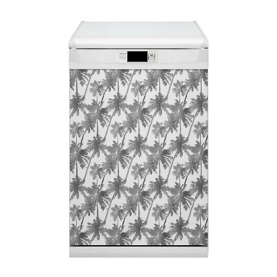 Decorative dishwasher magnet Gray palm trees