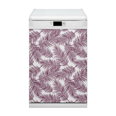 Magnetic dishwasher cover Purple leaves