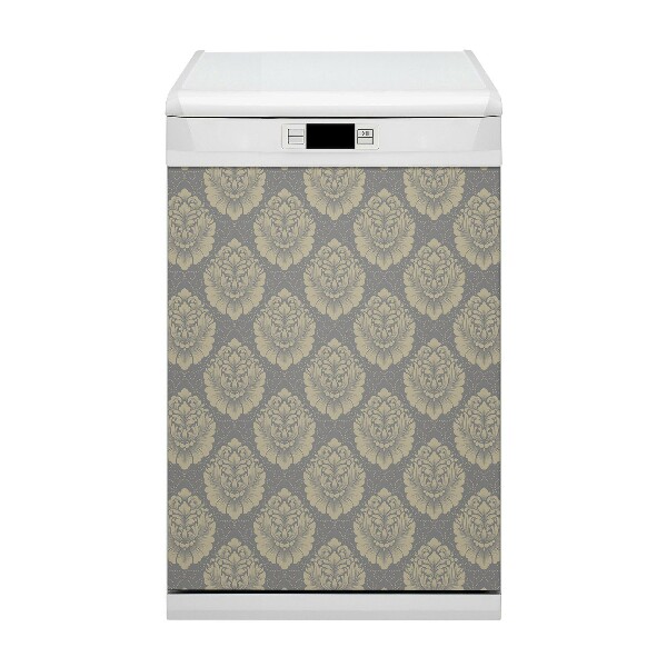 Magnetic dishwasher cover Damask pattern