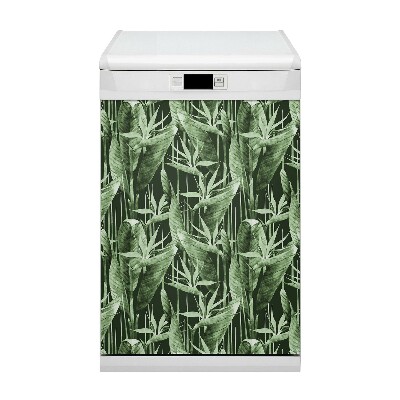 Dishwasher cover magnet Dark leaves