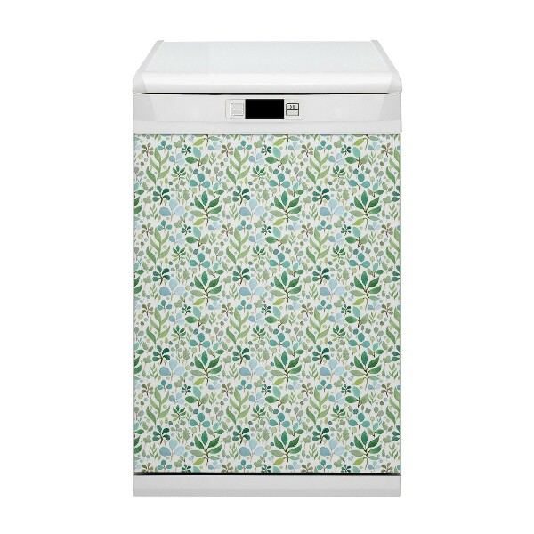 Magnetic dishwasher cover Green leaves