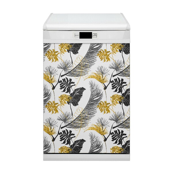 Magnetic dishwasher cover Golden tropical