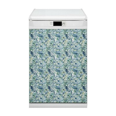 Magnetic dishwasher cover Pastel leaves