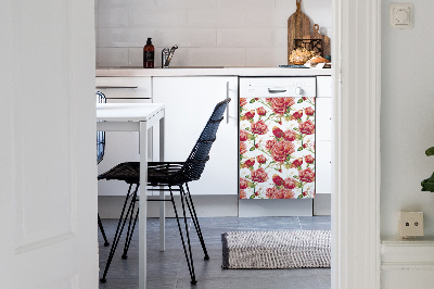 Magnetic dishwasher cover Red birds