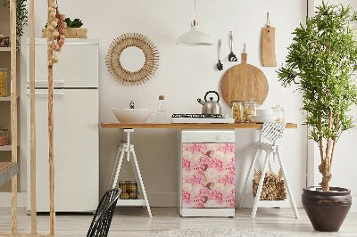 Magnetic dishwasher cover Roses and hydrangeas