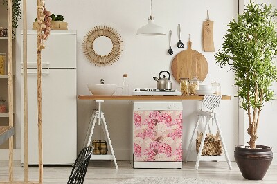 Magnetic dishwasher cover Roses and hydrangeas