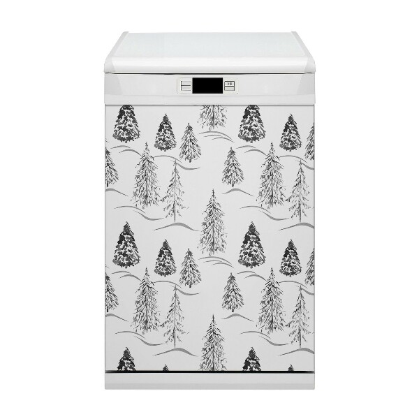 Magnetic dishwasher cover Winter Christmas tree