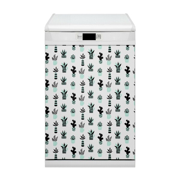 Magnetic dishwasher cover Succulents