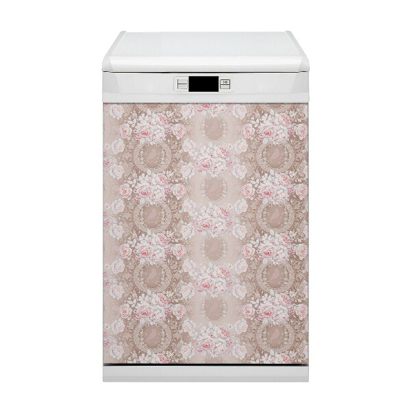 Dishwasher cover magnet White roses