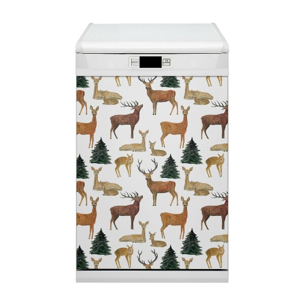 Magnetic dishwasher cover Deer