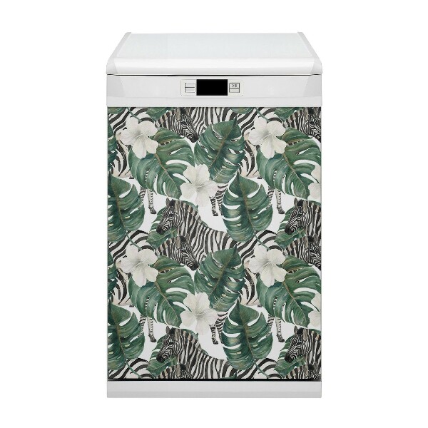 Dishwasher cover magnet Zebras in the leaves