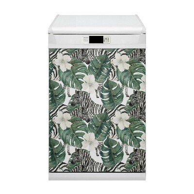 Dishwasher cover magnet Zebras in the leaves