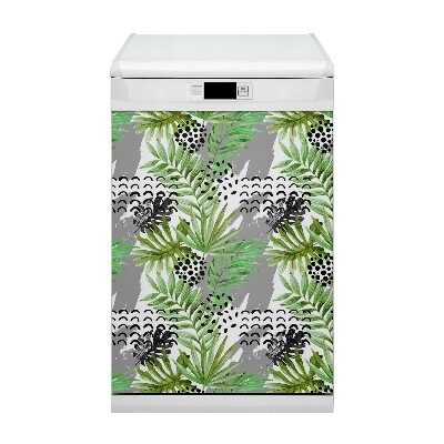 Magnetic dishwasher cover Tropical leaves