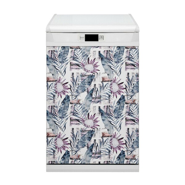 Magnetic dishwasher cover Marble flowers