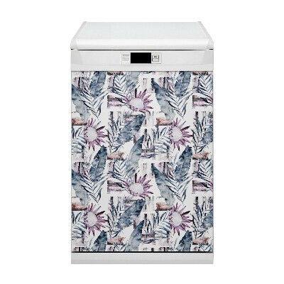 Magnetic dishwasher cover Marble flowers