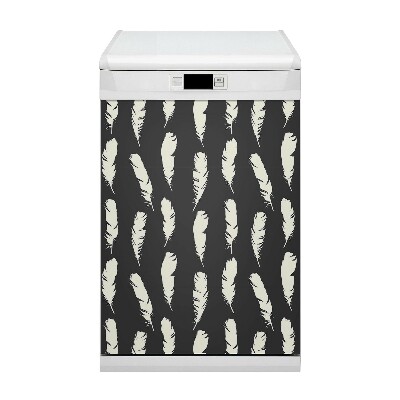 Decorative dishwasher magnet White feathers