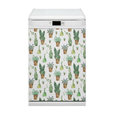 Magnetic dishwasher cover Painted cacti