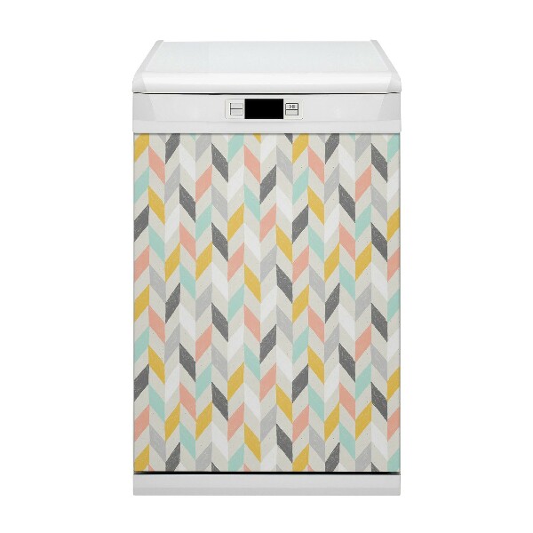 Magnetic dishwasher cover Pastel herringbone