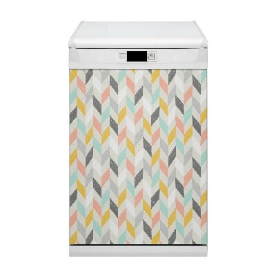 Magnetic dishwasher cover Pastel herringbone