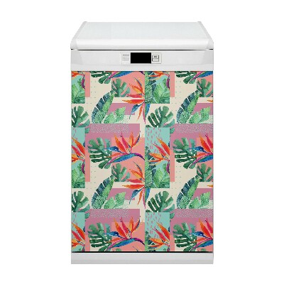 Magnetic dishwasher cover Tropical mosaic