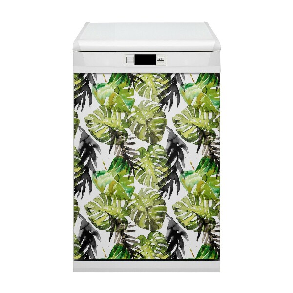 Magnetic dishwasher cover Watercolor leaves