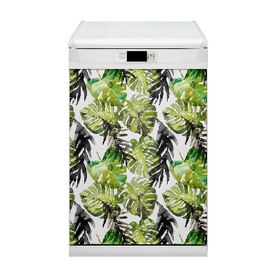 Magnetic dishwasher cover Watercolor leaves