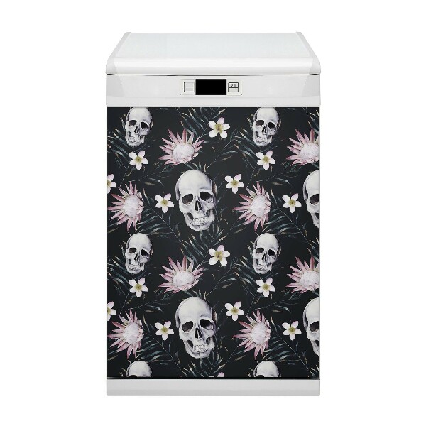 Dishwasher cover magnet Skulls and leaves