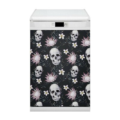 Dishwasher cover magnet Skulls and leaves